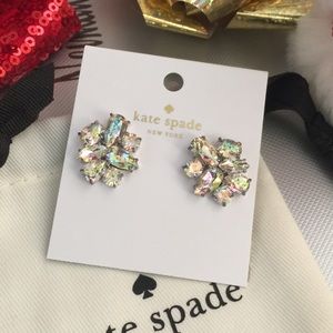 Kate Spade Cluster Stud Earrings White Patina